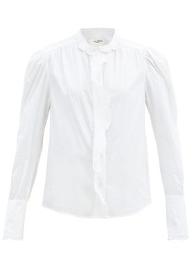Orlana Broderie Anglaise-Trimmed Cotton Blouse