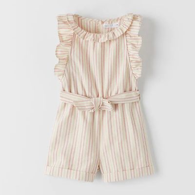 Striped Jumpsuit With Ruffles from Zara