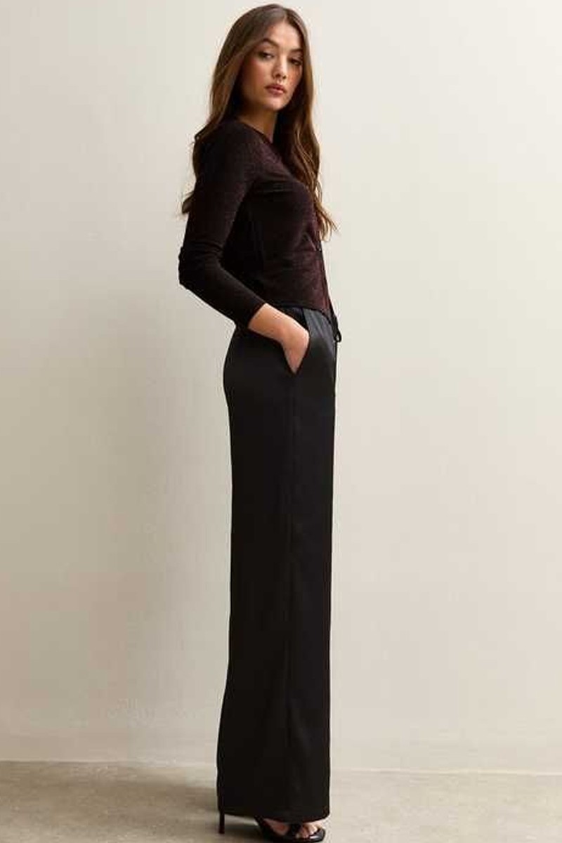 Satin Wide Leg Trousers
