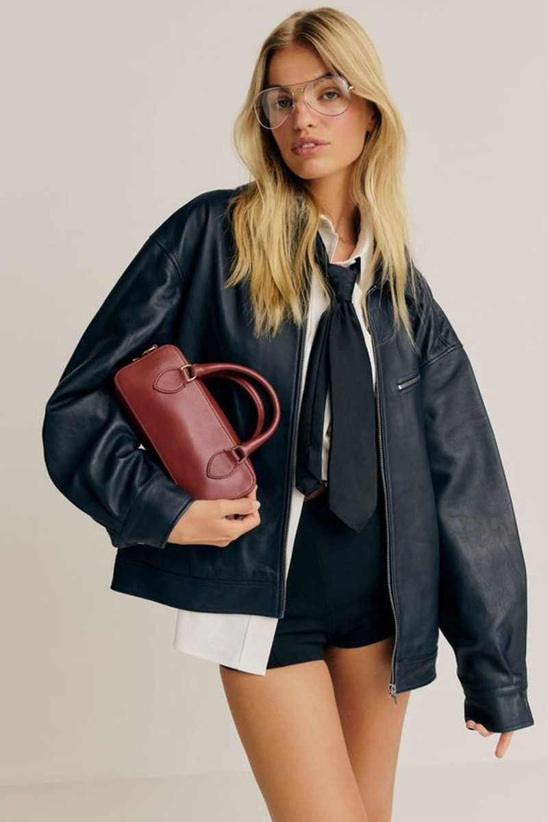Veda Marco Leather Oversized Bomber