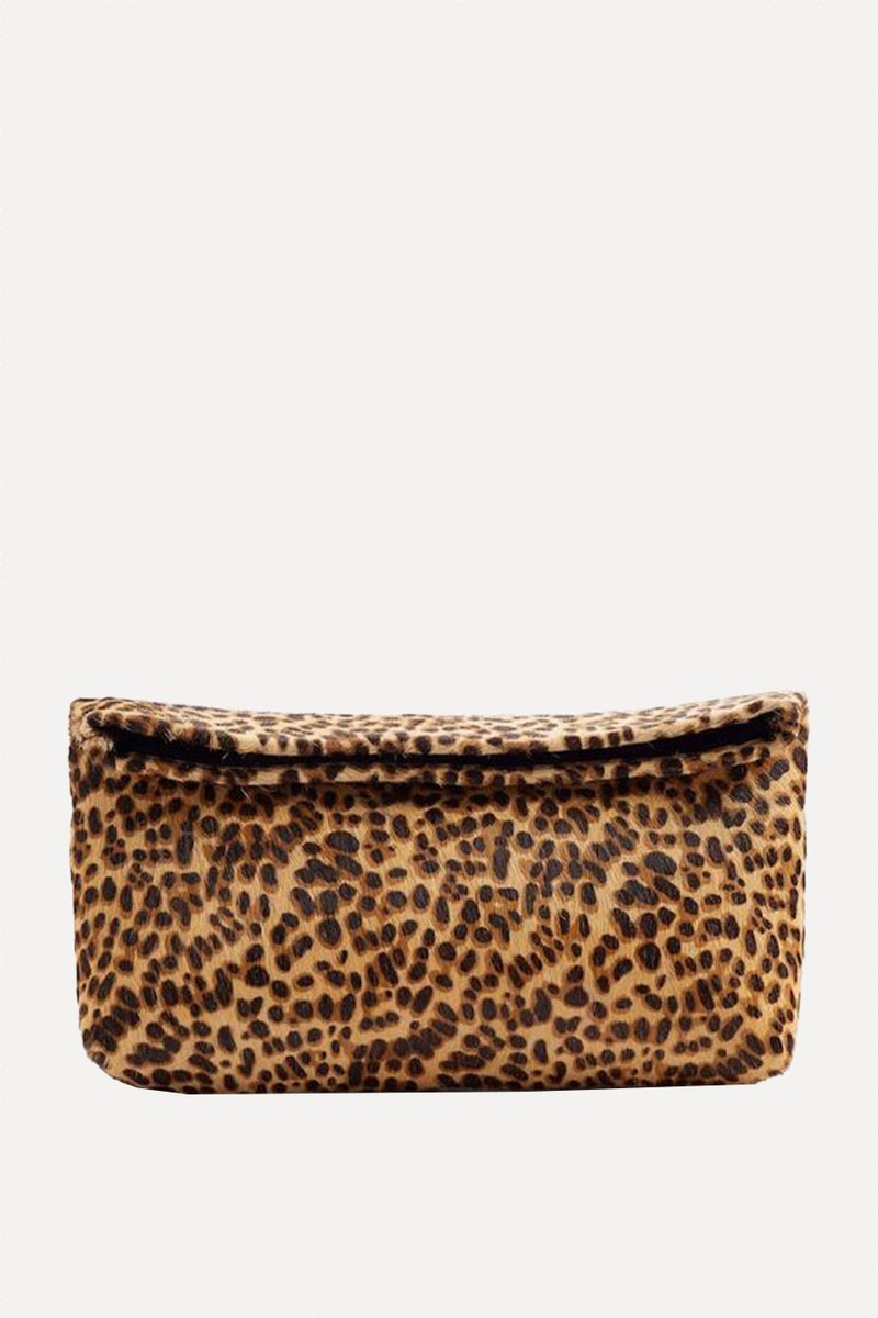 Leopard Print Roll Top Clutch Bag from River Island
