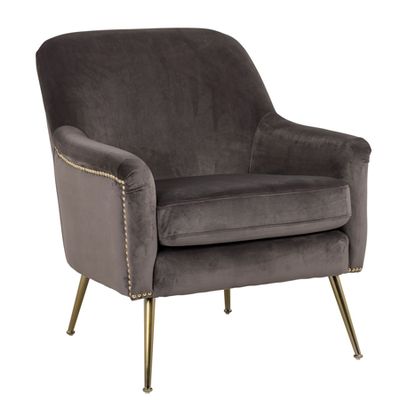 Velvet Armchair with Stud Detail from Willow & Grey Interiors