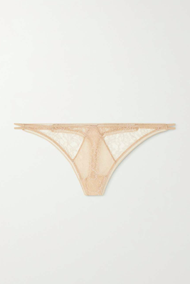 Spell On You Leavers Lace & Silk-Blend Thong from La Perla