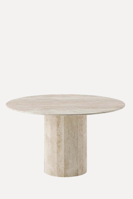 Circular Travertine Dining Table  from 1st Dibs