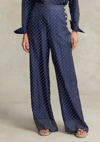 Mulberry Silk Wide-Leg Trouser