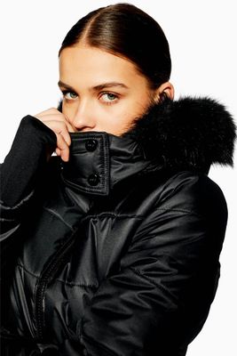 Black Hooded Jacket from Topshop