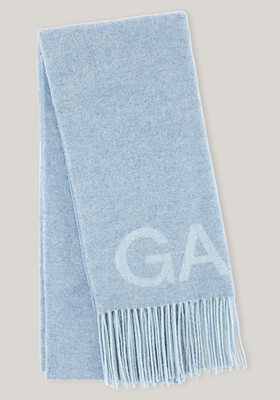 Wool Mix Fringed Scarf from Ganni