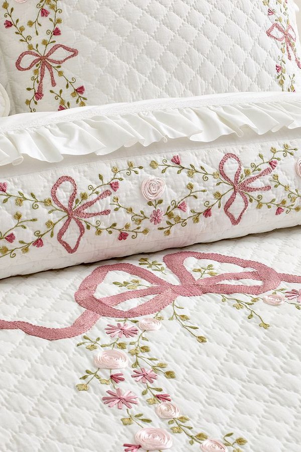 Bow Embellished Bedspread from LoveShackFancy