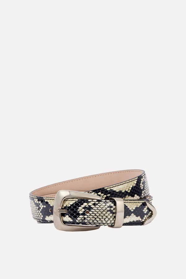 x from Benny Snake-Effect Leather Belt, £520 | Khaite
