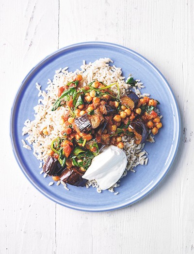 Roasted Aubergine & Chickpea Curry