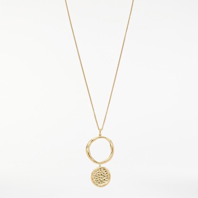 Long Hoop and Disc Pendant Necklace from Modern Rarity