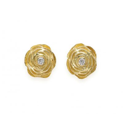 Diamond Rose Earrings