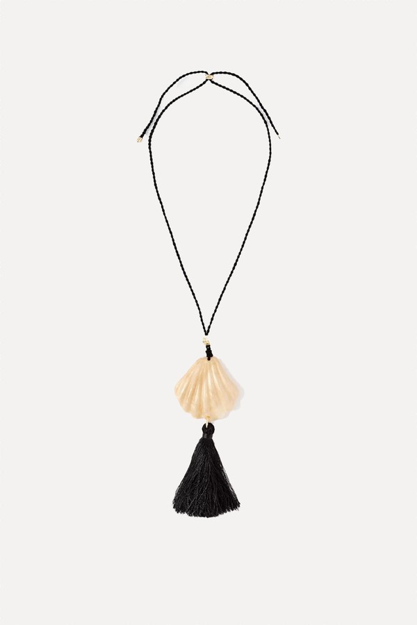 Shell Resin Tassel Pendant Necklace from Mint Velvet