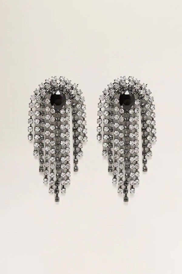 Crystal Pendant Earrings from Mango