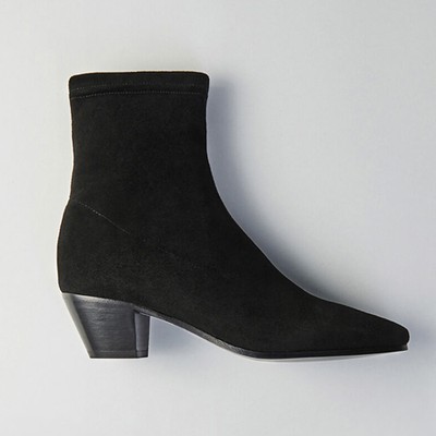 Stretch Velvet Goat Leather Booties from Maje