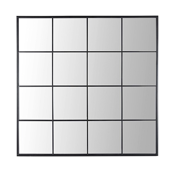 Black Metal Window Mirror from Maison du Monde