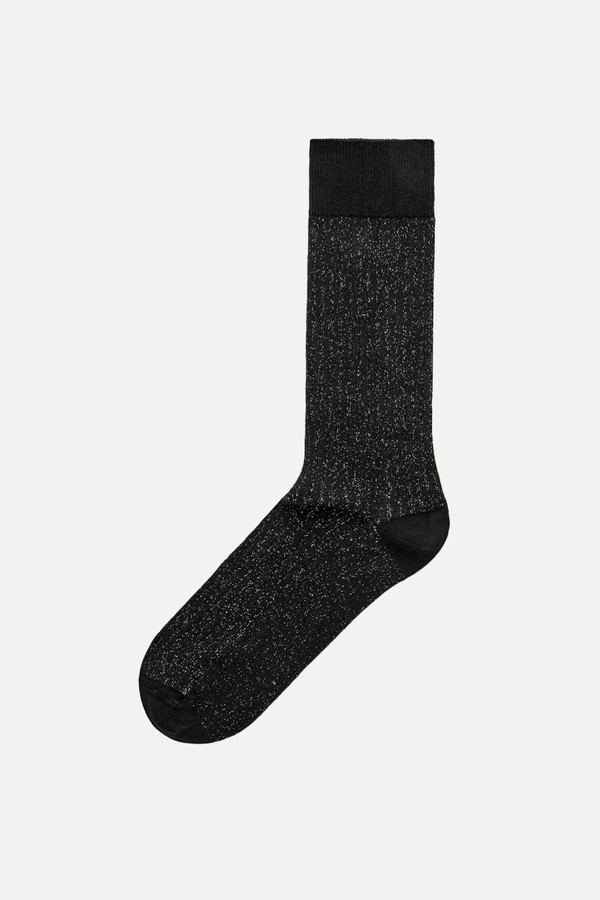 Glittered Ribbed Socks from COS