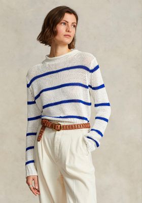Striped Cotton Rollneck Sweater