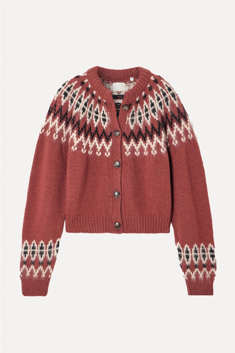 Clarke Fair Isle Wool-Blend Cardigan from DÔEN