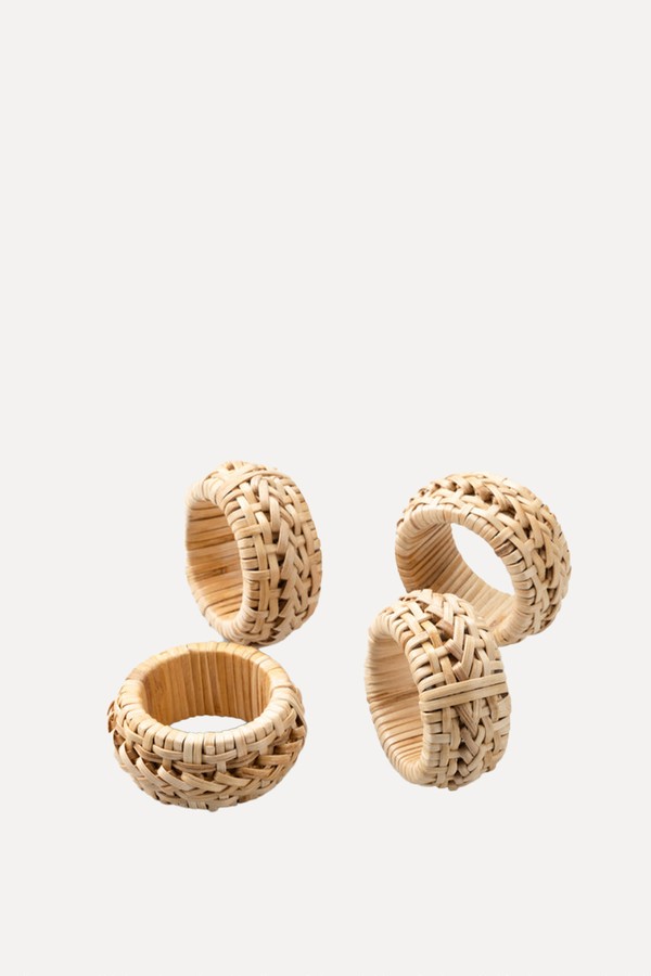 Set Of 4 Wicker Napkin Rings from Maison Margaux