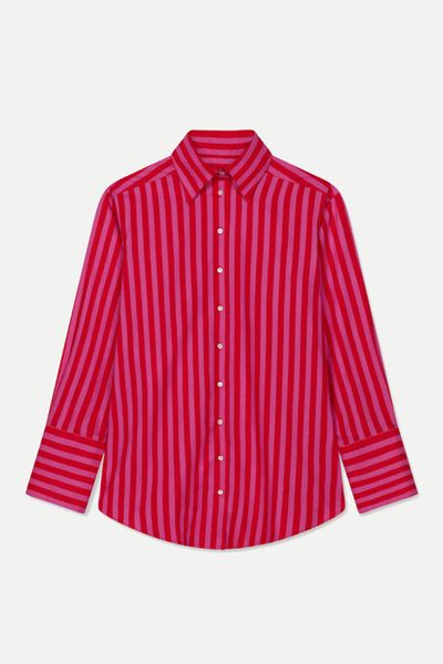Candy Stripe Oversized Tailored Cotton Shirt from Laura Pitharas