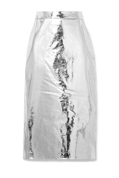 Metallic Vinyl Midi Skirt from McQ Alexander McQueen