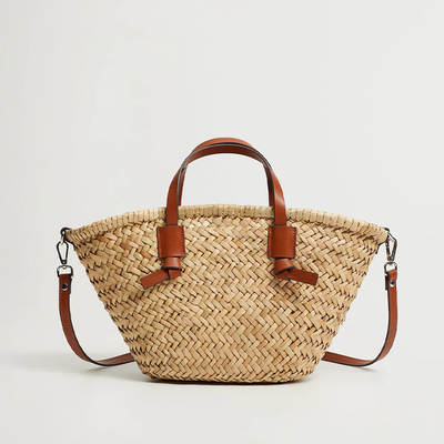 Double Strap Mini Basket Bag from Mango