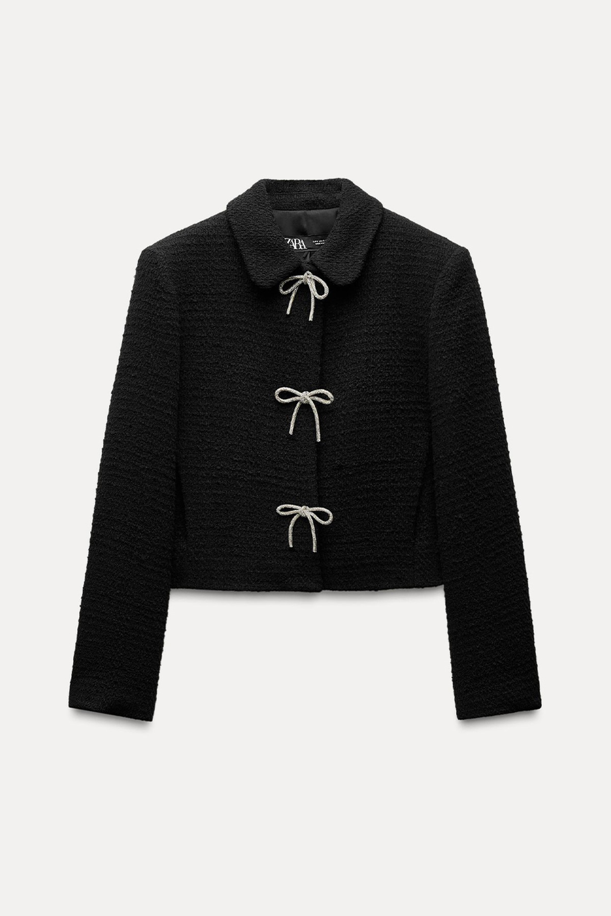 Textured Jacket With Bow Buttons from Zara