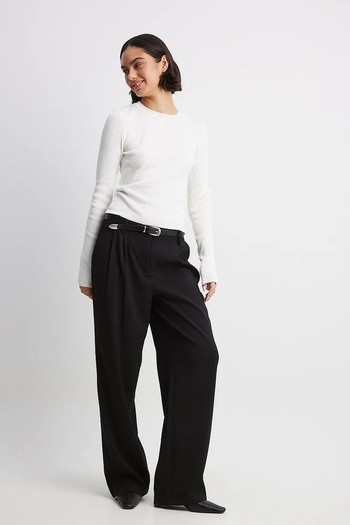 Low Waist Pleated Suit Pants