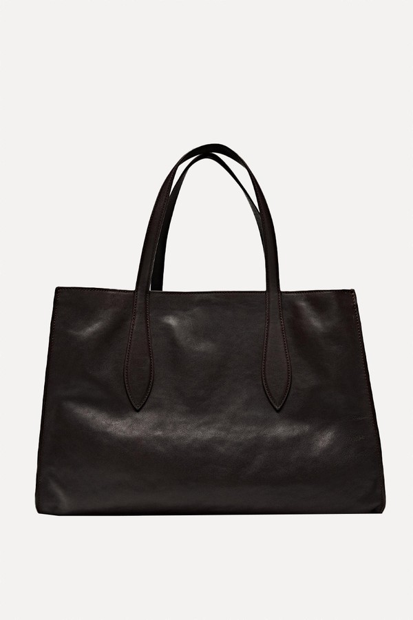 Nappa Leather Maxi Tote Bag from Massimo Dutti