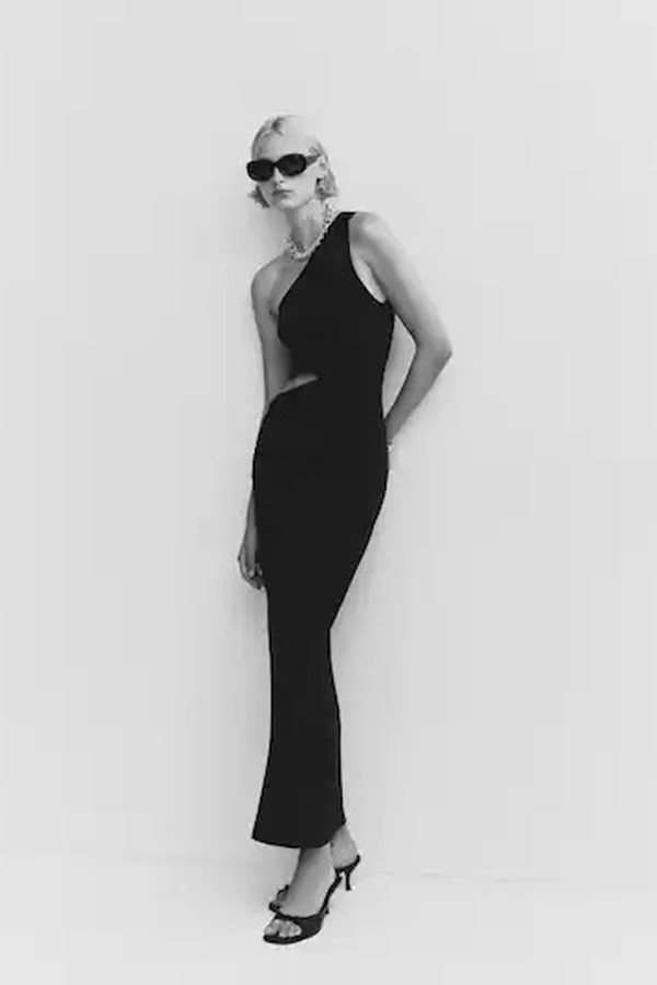 Asymmetrical Dress With Side Slit from Mango