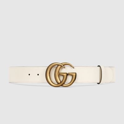 Leather Belt With Double G Buckle from Gucci