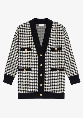 Dane Houndstooth Knitted Cardigan from Sandro