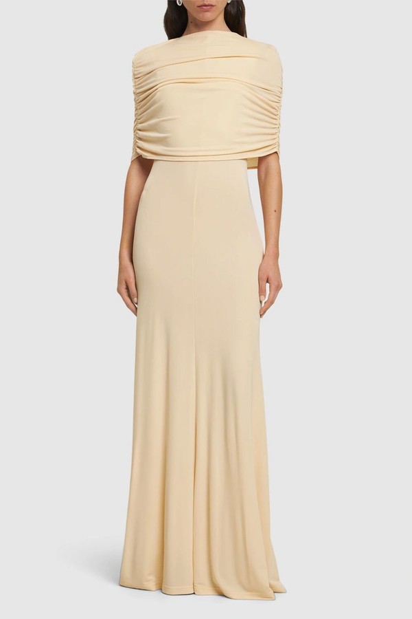 Bonachi Draped Cape Long Dress from ESSE Studios
