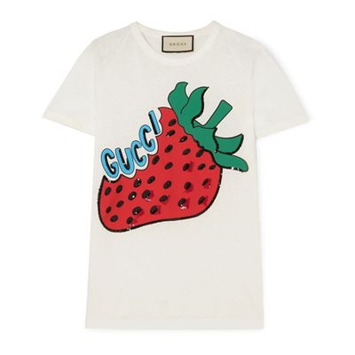 Sequined Printed Cotton T-Shirt from Gucci