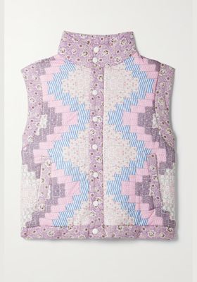 Ida Quilted Padded Patchwork Printed Cotton Vest from Sea