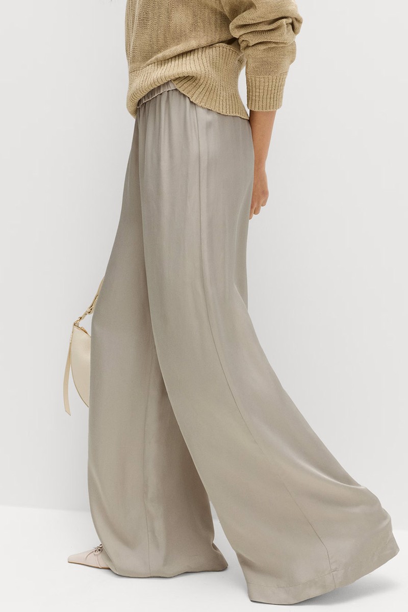 Satin Wide Leg Trousers