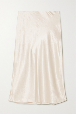 Washed-Satin Midi Skirt from Vince