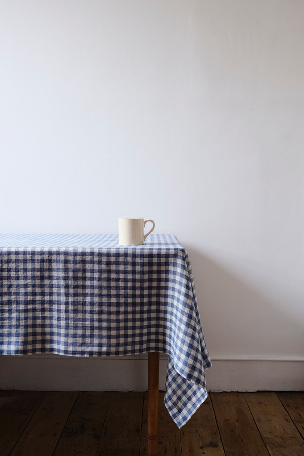 Gingham Linen Tablecloth