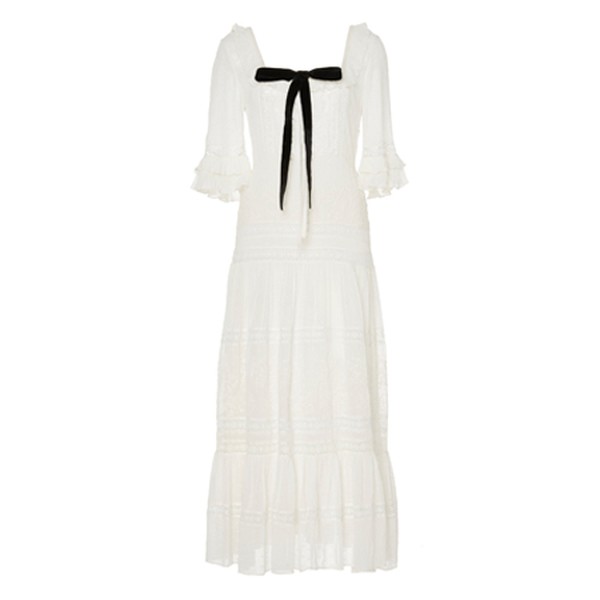 Stori Ruffled Silk Maxi Dress from LoveShackFancy