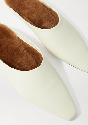 Alba Shearling-Lined Leather Slippers from Neous