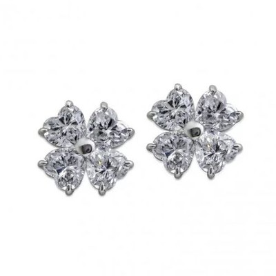 Heart Shape Flower Studs