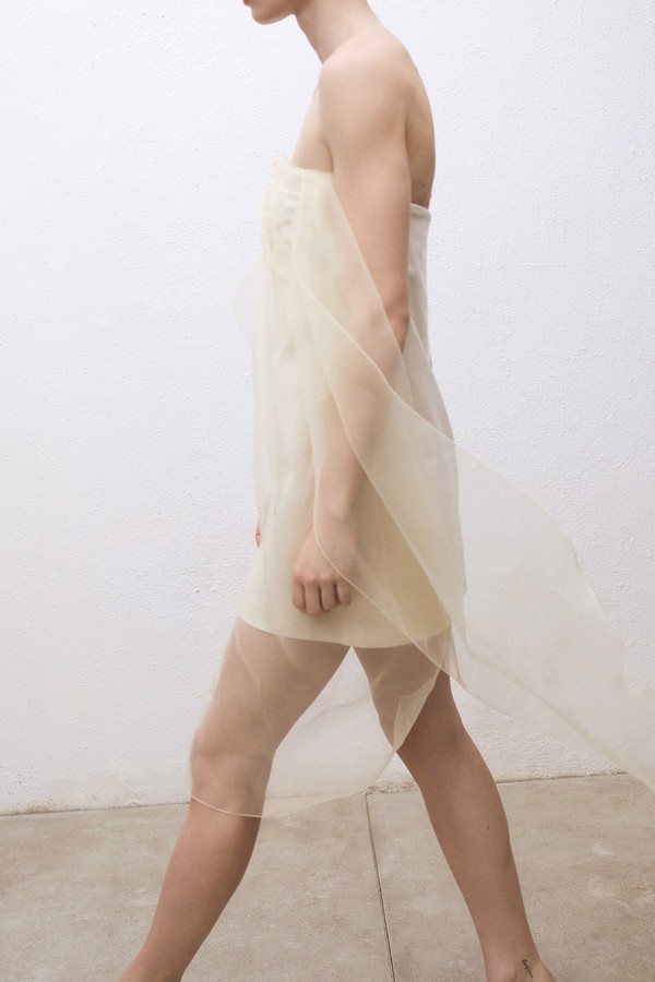 Short Chiffon Combined Dress from Mango