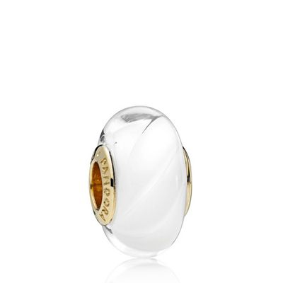 White Waves Glass Murano Charm