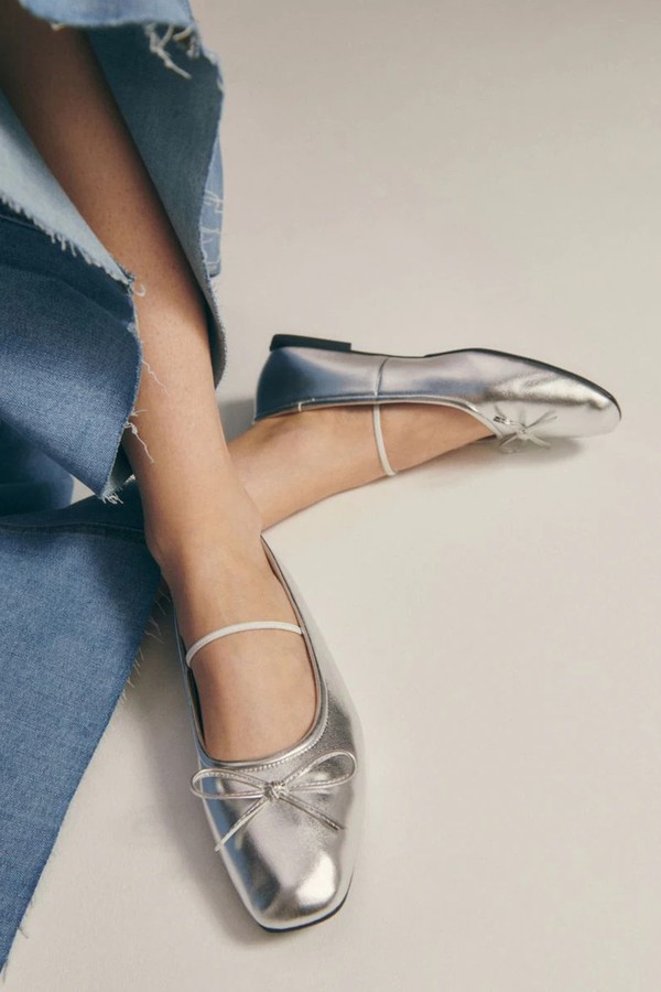 Natural Leather Ballerinas from Reserved