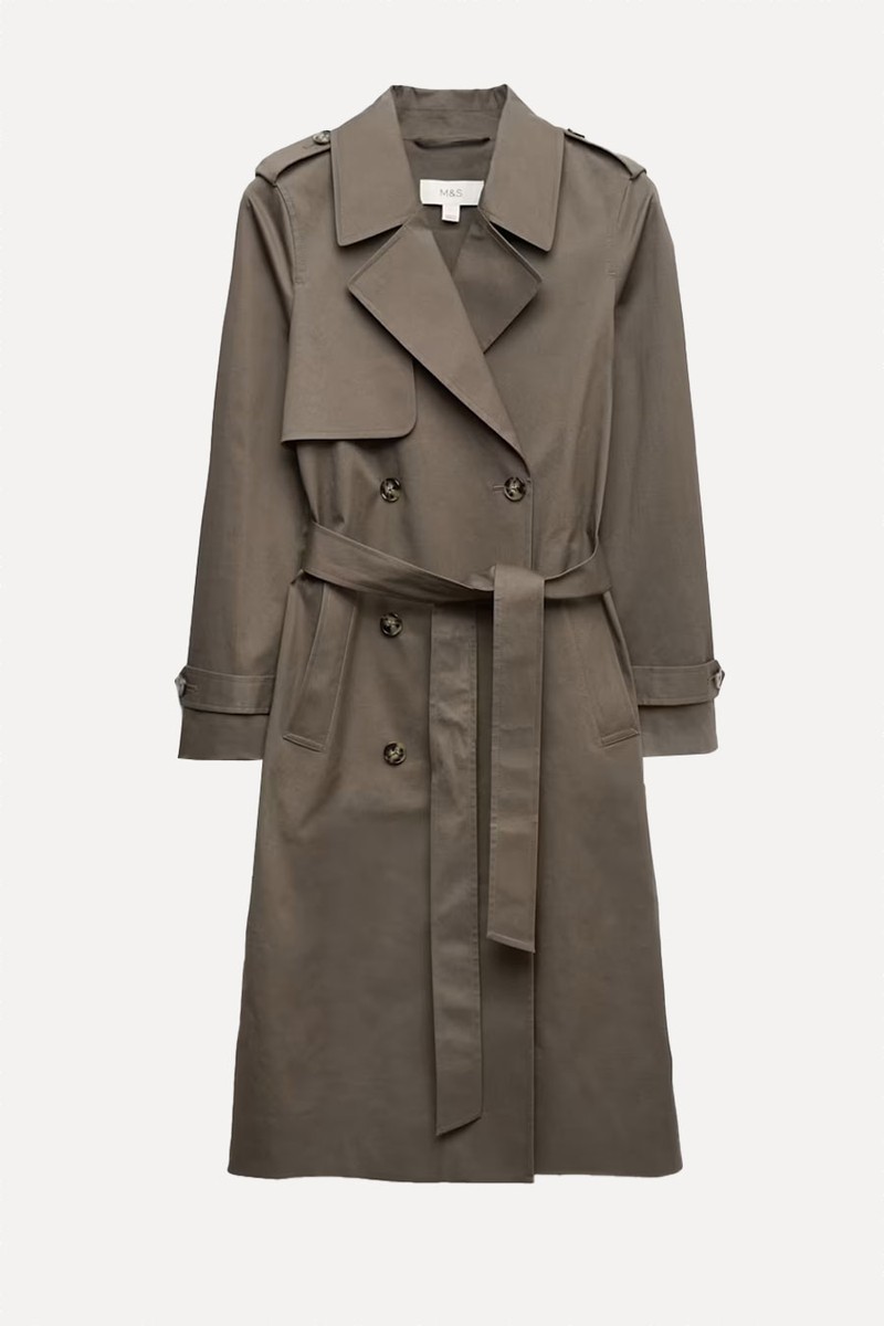 Cotton Rich Trench Coat from Marks & Spencer