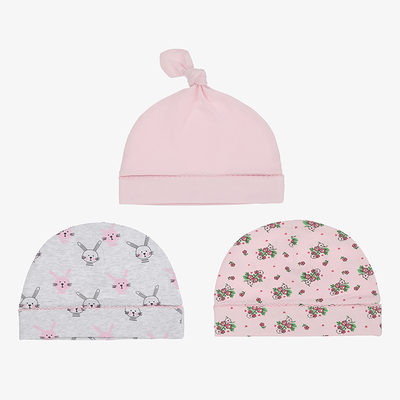 Pink & Grey Hats (3 Pack)