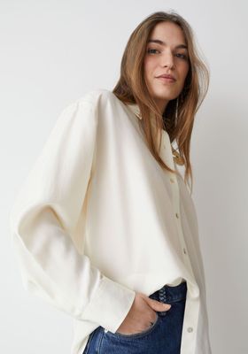 Shell Button Silk Shirt from & Other Stories