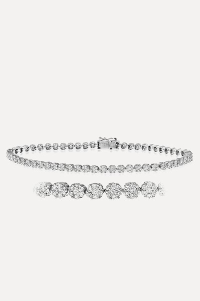 Ava Diamond Cluster Bracelet 2.00ct H/Si Quality Set In 18K White Gold