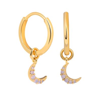Mystic Moon Pendant Earrings In Gold